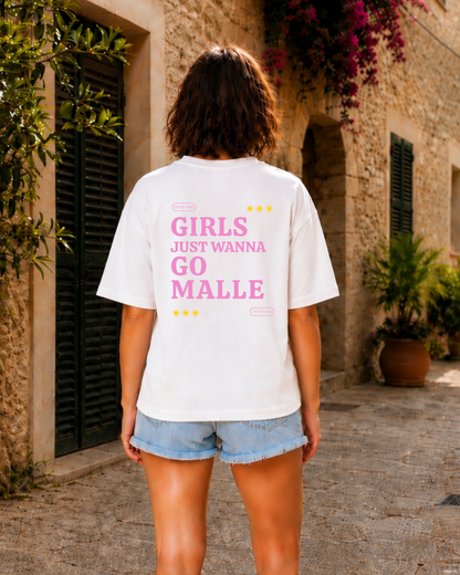 Girls just wanna go MALLE (Weiß/Pink)